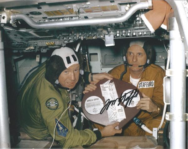 Tom Stafford Astronaut signed 10 x 8 colour Apollo Soyuz Test Project photo