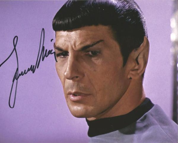 Star Trek Leonard Nimoy as Spock signed colour 10 x 8 photo. 