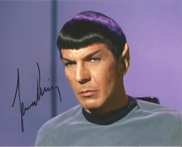 Star Trek Leonard Nimoy as Spock signed colour 10 x 8 photo. 