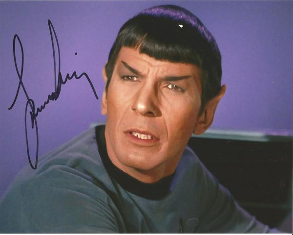 Star Trek Leonard Nimoy as Spock signed colour 10 x 8 photo. 
