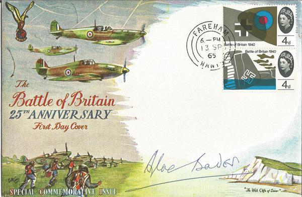 Grp Capt Sir Douglas Bader DSO DFC signed 1965 Battle of Britain FDC.