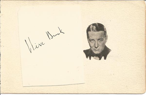 Clive Brook Sherlock Holmes Actor 1930s signed autograph album page