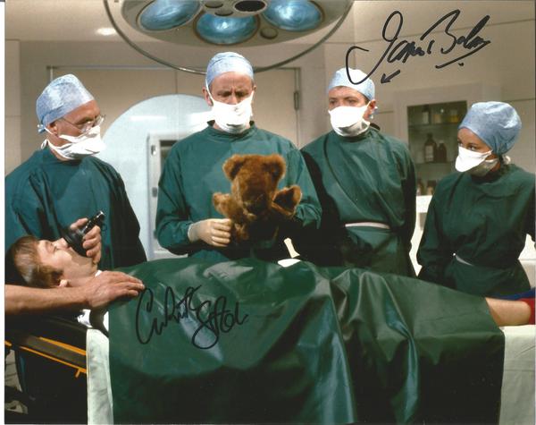 James Bolam and Christopher Strauli Only When I Laugh Signed 10x8 colour photo
