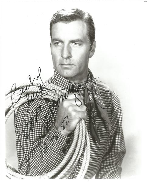 George Montgomery signed 10 x 8 black and white portrait photo