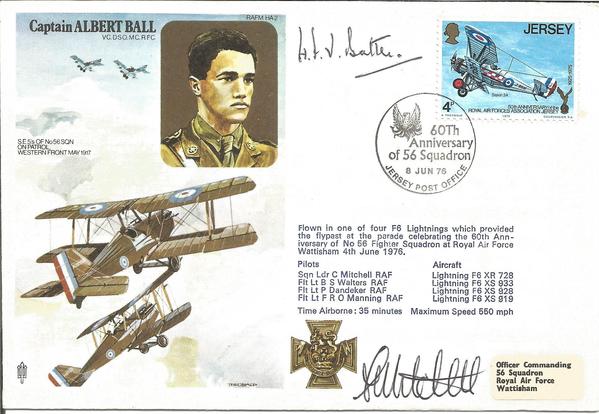 Air Cdre H. F. W. Battle signed RAFM HA2 cover commemorating Captain Albert Ball.