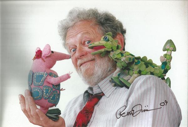 Peter Firmin 12 x 8 photo signed by Noggin The Nog, Ivor The Engine and Bagpuss Creator And Artist, The Late Peter Firmin.