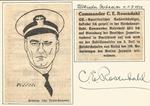 Admiral Rosendahl signed 6 x 4 home made card with Germany writing produced in 1938 to celebrate the Birthday of Count von Zeppelin.  