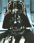 Star Wars Dave Prowse signed Darth Vadar colour close up helmet photo