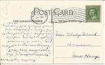 1910 G White taking Mr MacDonald for a flight vintage postcard, Historical interest in senders note reporting on flights on 14/15 sept.