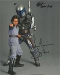 Temuera Morrison and Daniel Logan signed Star Wars 10" x 8" colour photo Boba and Jango Fett 